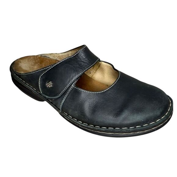 Finn Comfort Women’s 9/40 Stanford Black Leather Mule Sandals Closed Toe Shoes - Picture 2 of 9